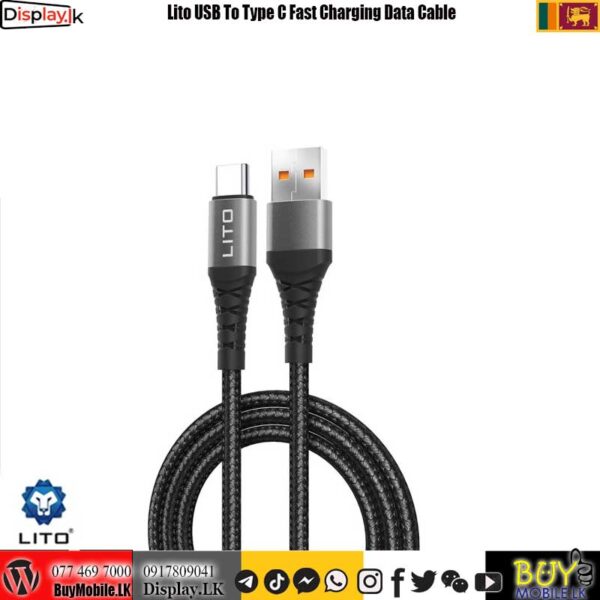 Lito USB To Type C Fast Charging Data Cable