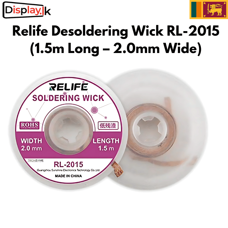 Relife-Desoldering-Wick-RL-2015-1.5m-Long-–-2.0mm-Wide.png Relife Desoldering Wick RL-2015 (1.5m Long – 2.0mm Wide) - Image 1
