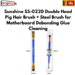 Sunshine SS-022D Double Head Pig Hair Brush + Steel Brush for Motherboard Debonding Glue Cleaning